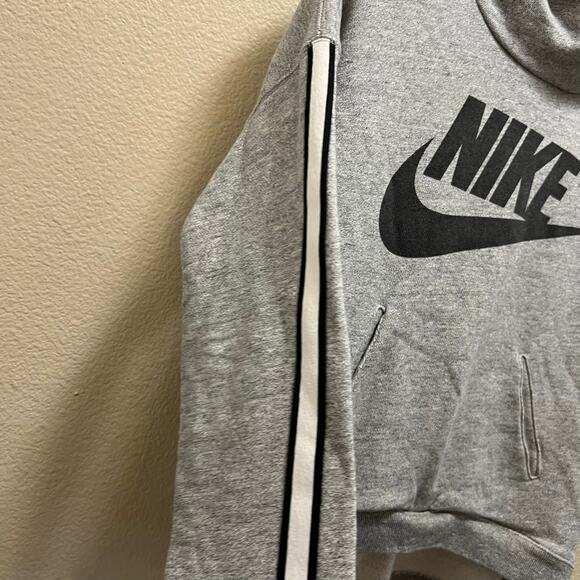 Nike Sweatshirt Hoodie Jacket Gray Fleece Cotton Pullover Sportswear Sz XS - Picture 5 of 8